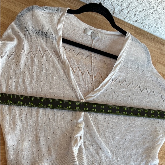 LOFT Light Cream Knit Cardigan - Picture 13 of 14